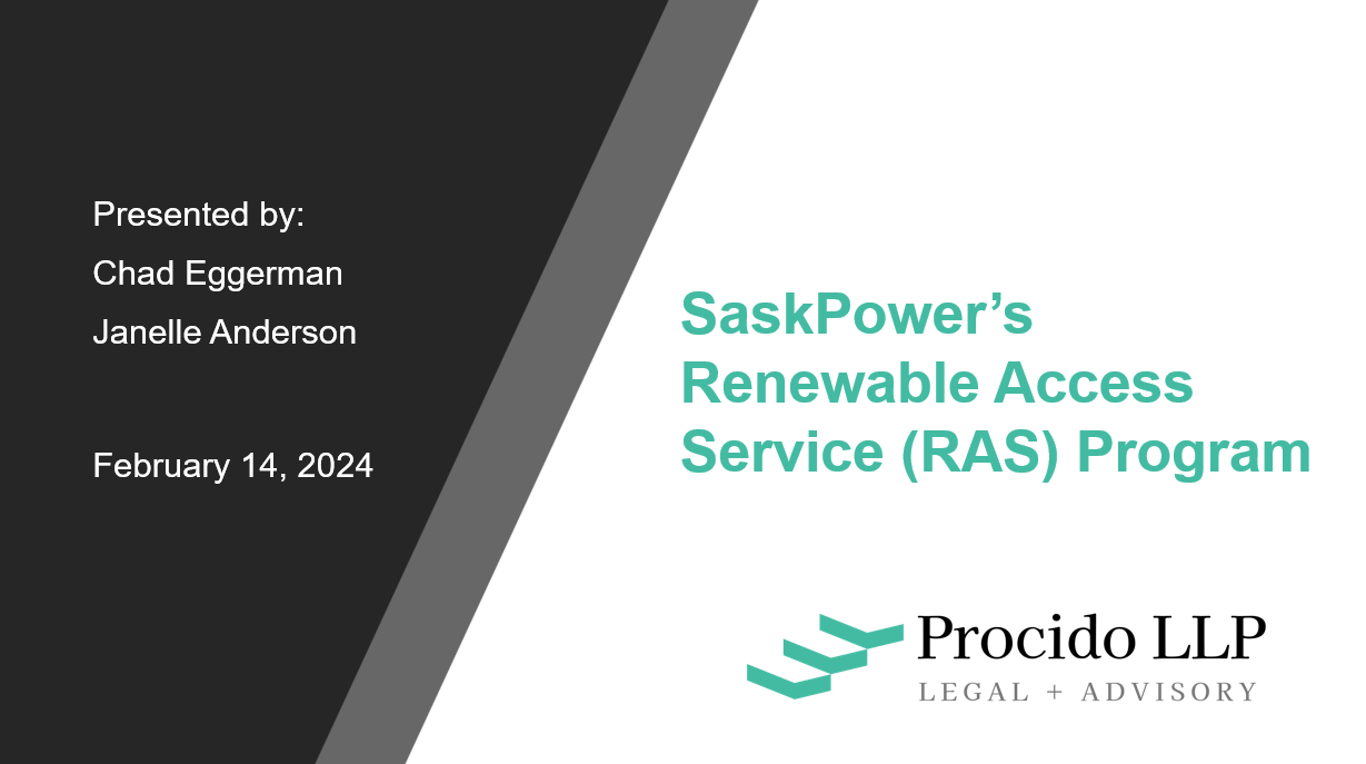 Corporate Power Purchase Agreements: SaskPower Renewable Access Service Program Webinar